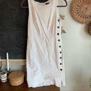 White Ann Taylor Dress with Buttons